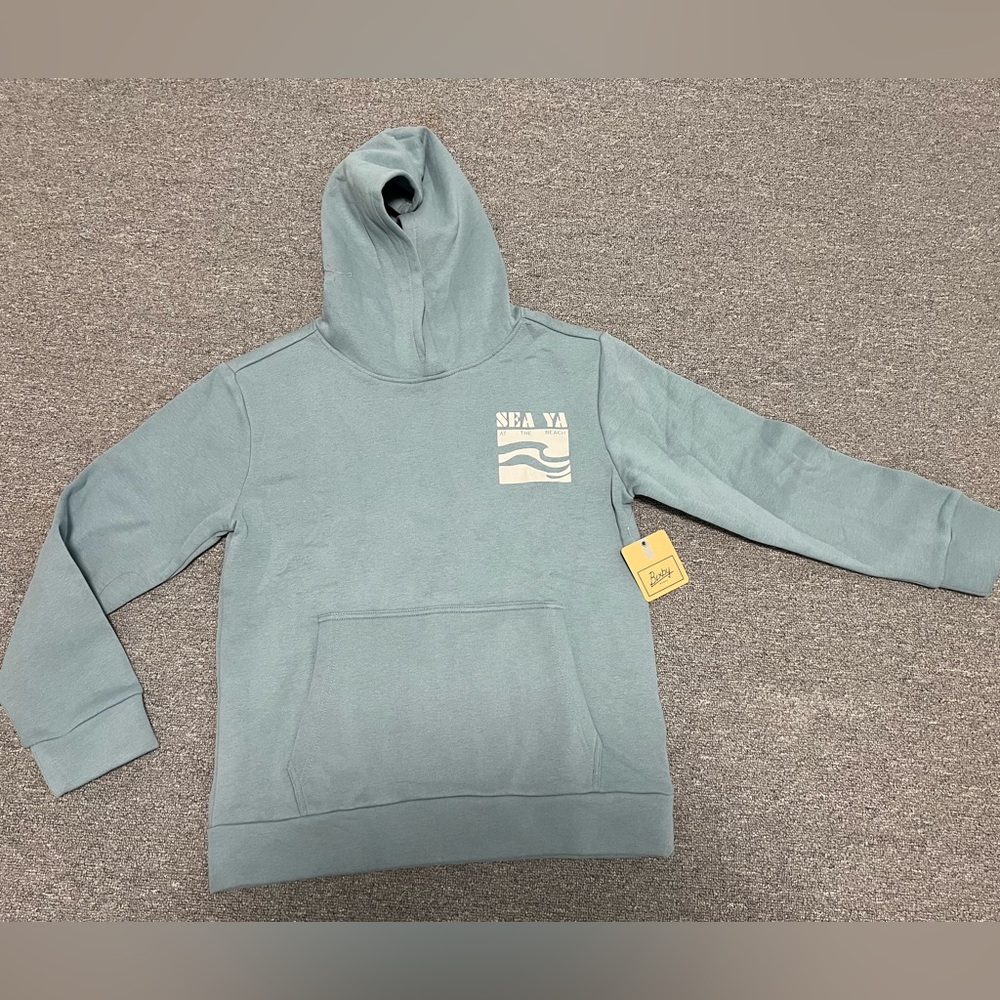 SEA YA Sage Green Kids' Hooded Pullover Sweatshirt